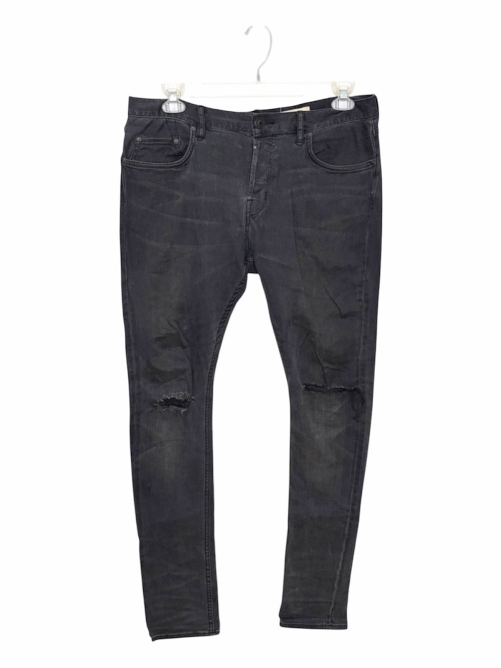 AllSaints Messier Cigarette Skinny Jeans Black W32 (36” Waist) 32.5 Inseam